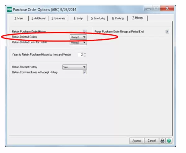 Purchase Order History Retainage - Sage 100 ERP