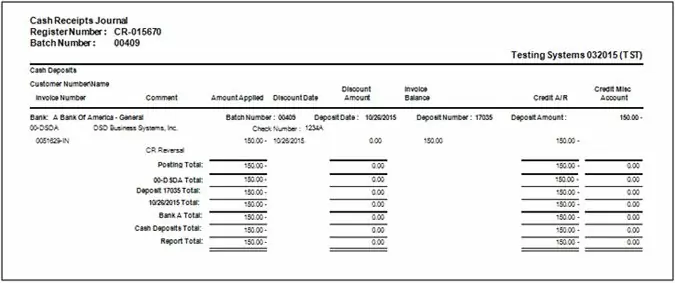 reverse cash receipt