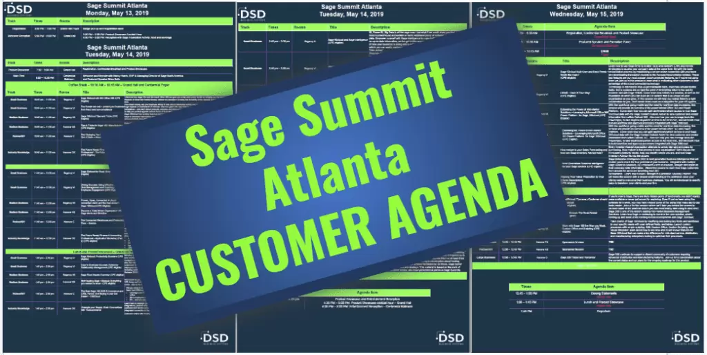 Sage Summit Atlanta Customer Agenda