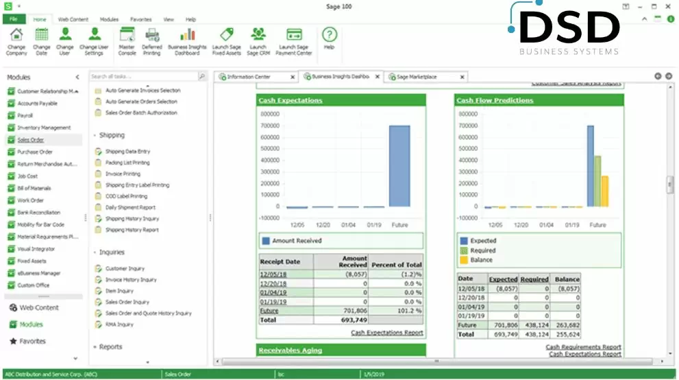 Sage 100cloud screen