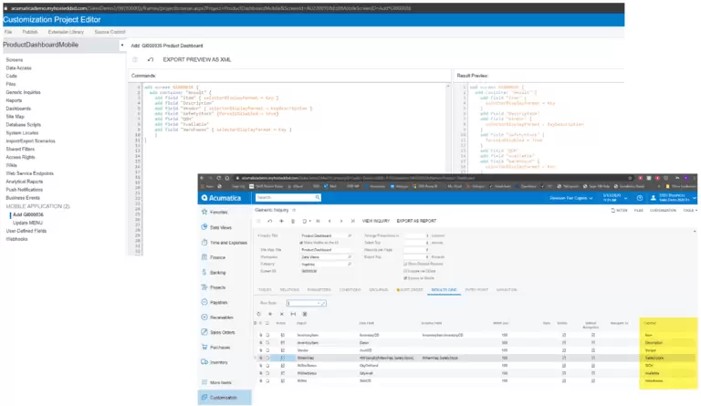 Acumatica Mobile Framework 4