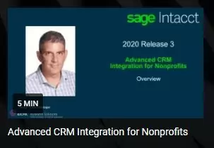 Sage Intacct 2020 R3 Advanced CRM for Non Profits