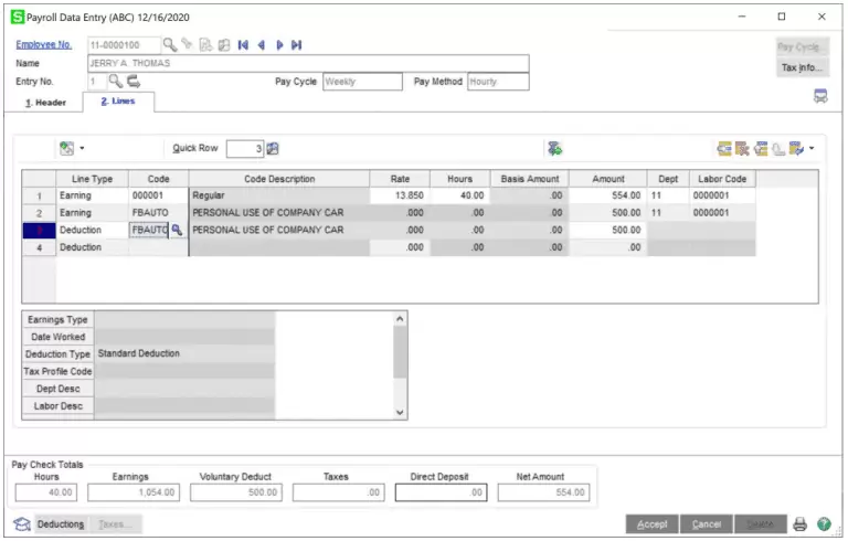 Payroll Data Entry