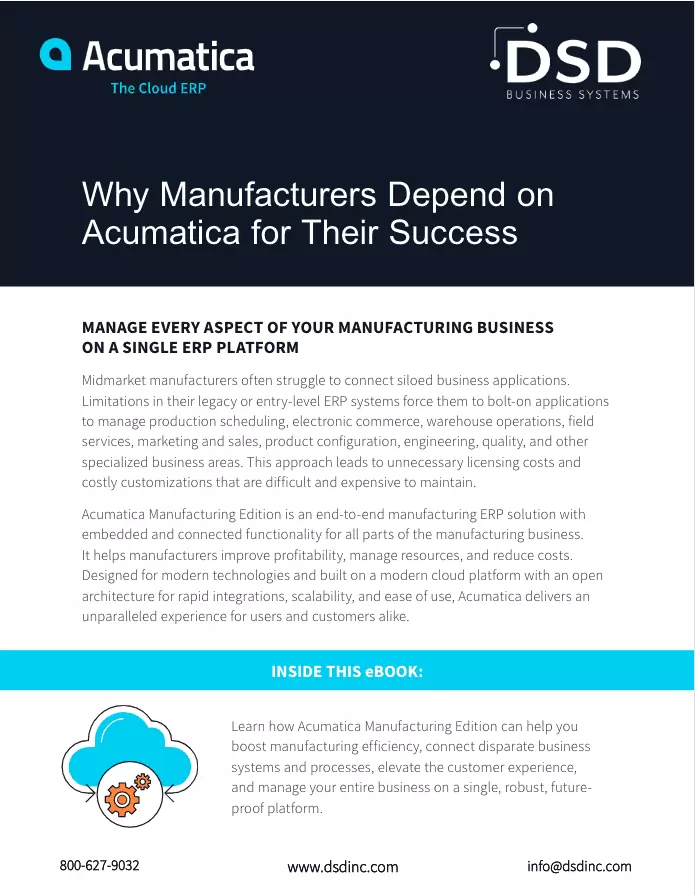 manufacturing ERP, Acumatica Manufacturing Edition