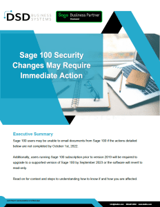 Sage 100 Security Update