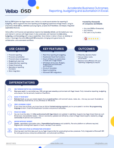 Velixo Reports for Sage Intacct Datasheet