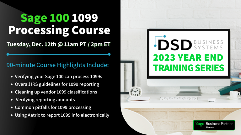 Sage 100 1099 Processing Course