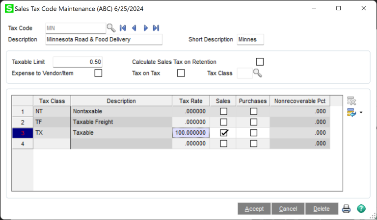 Option 2: Use a new Sales Tax Code