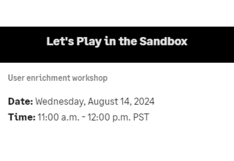 Let's Play in The Sandbox