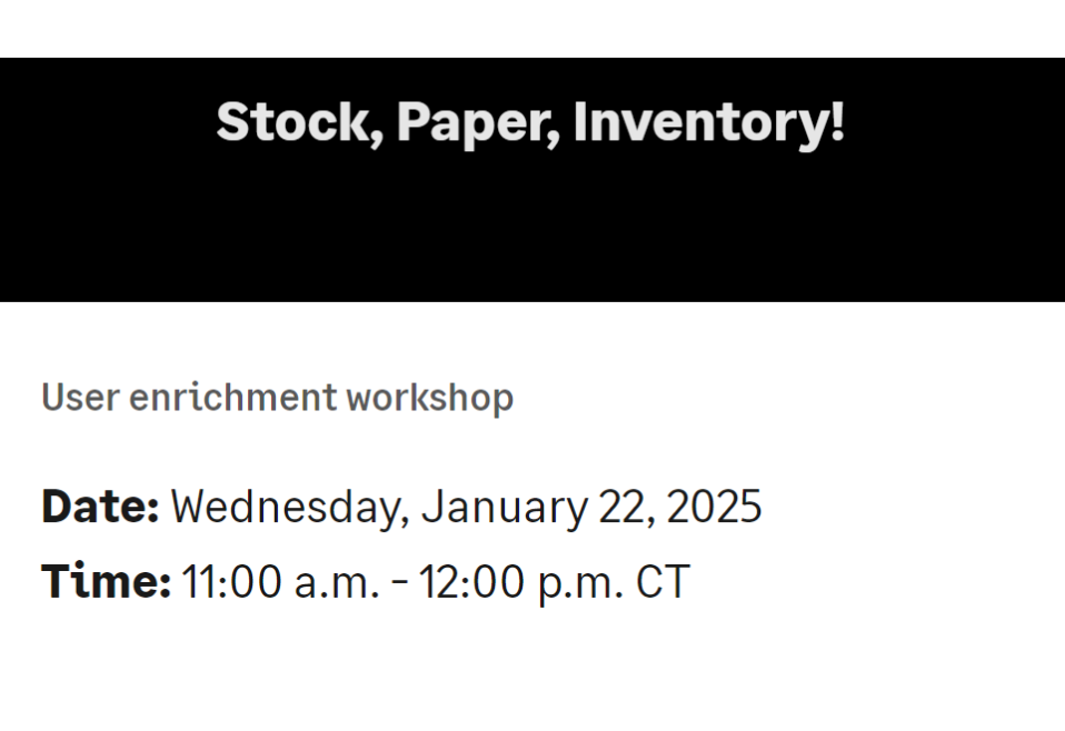 Stock, Paper, Inventory!