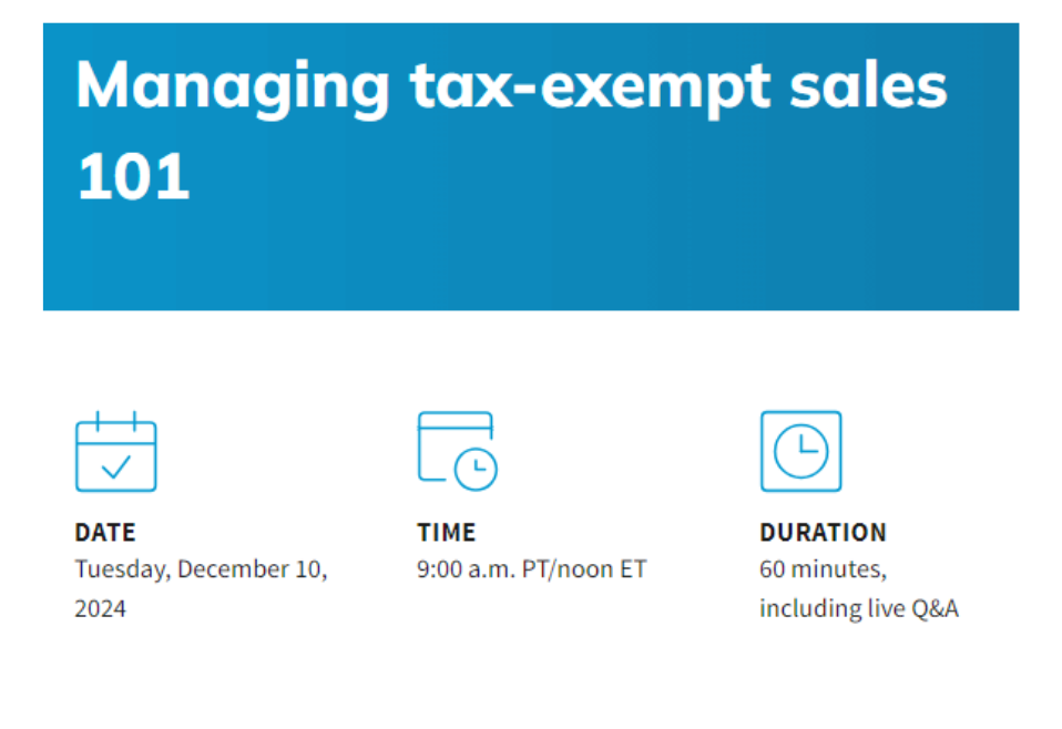 Managing tax-exempt sales 101