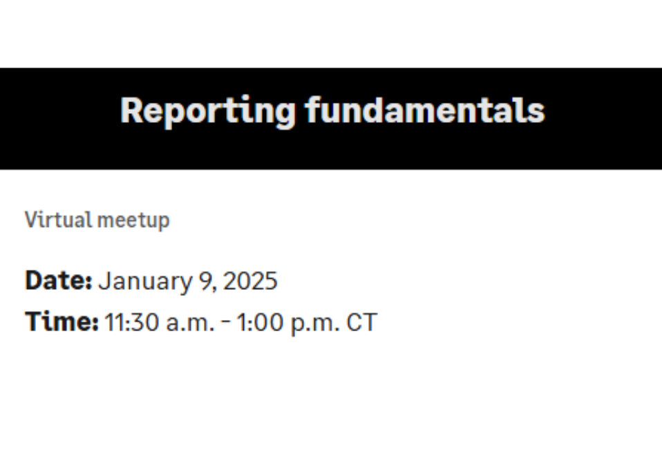 Reporting fundamentals