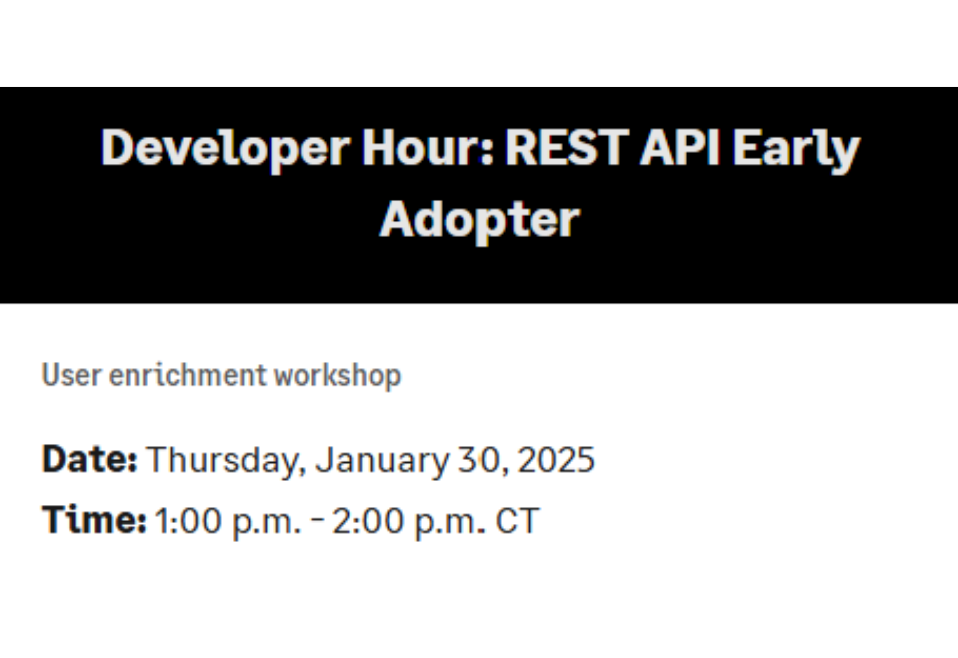 Developer Hour: REST API Early Adopter